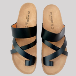 Stylish African sandals with cork sole and leather