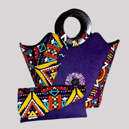 Traditional African sisal kiondo and Ankara purses